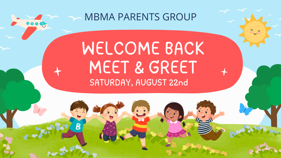 Welcome Back Meet & Greet flyer for Saturday, August 22nd
