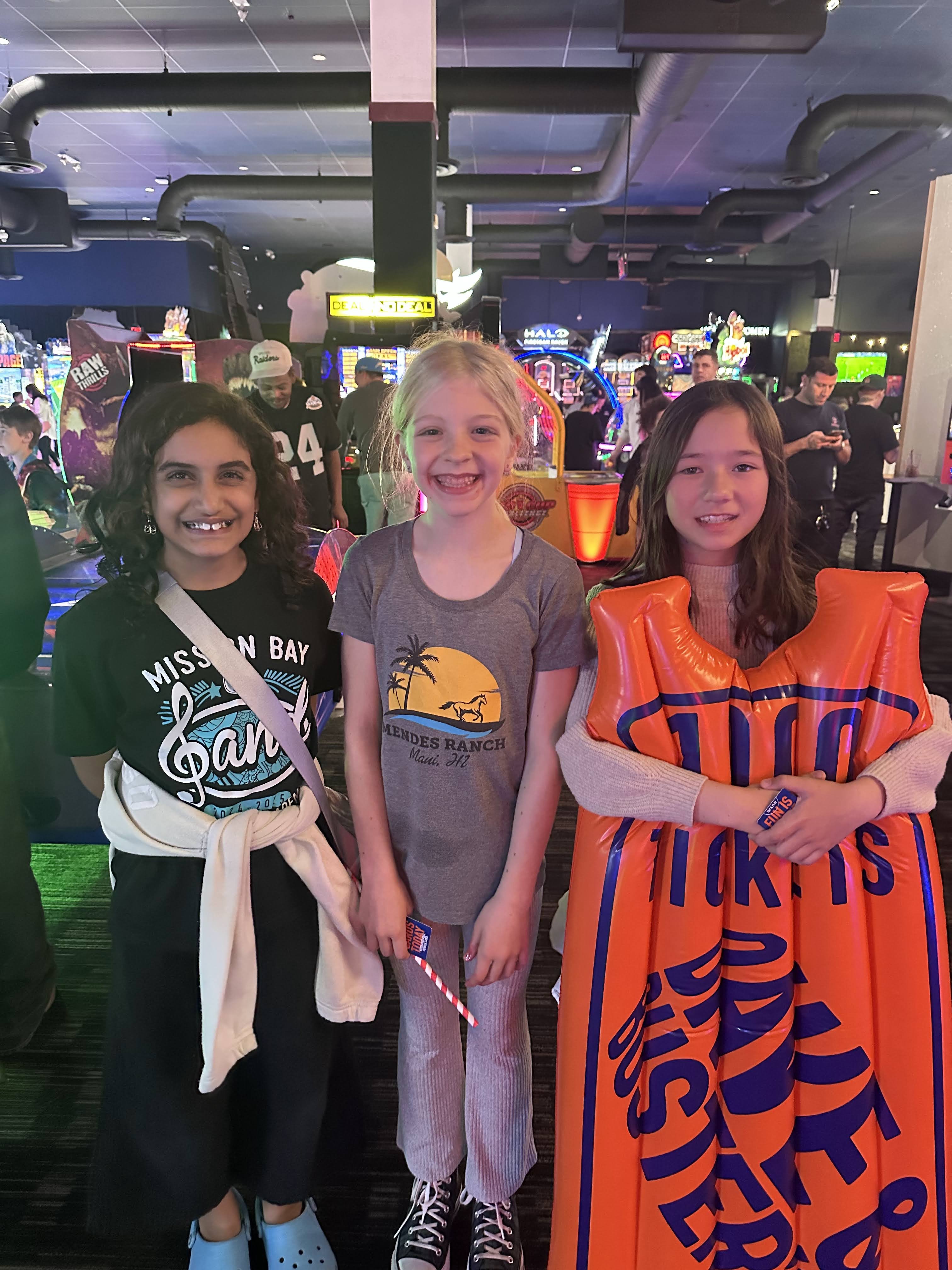 Students at an MBMA Parents Group arcade outing