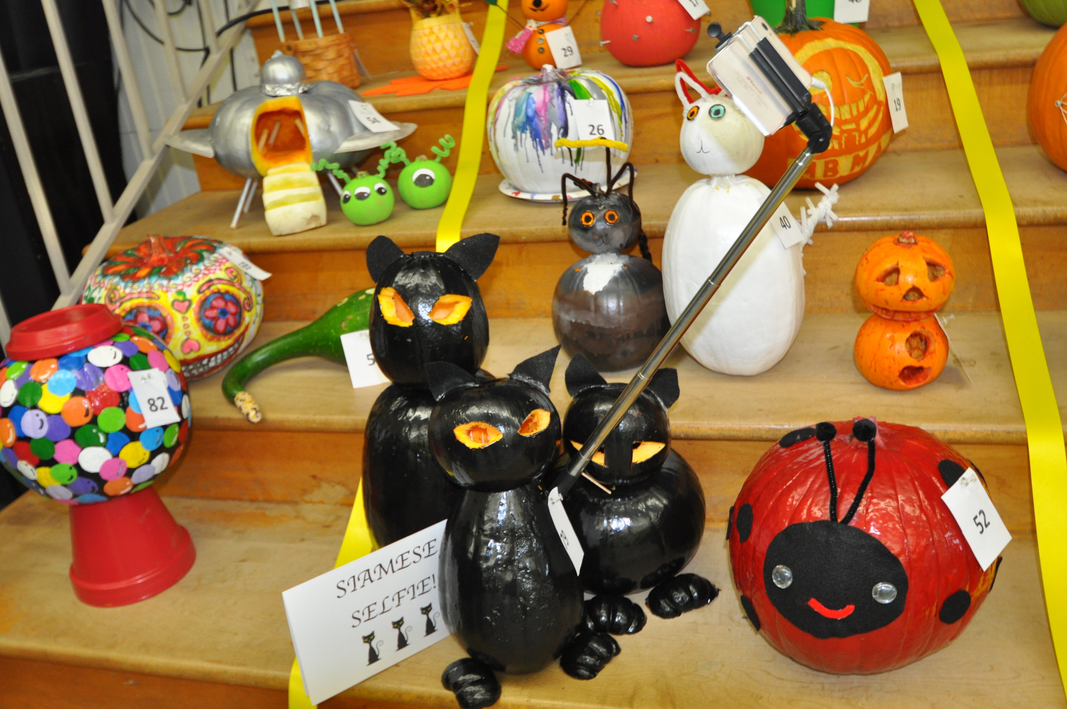 Decorated pumpkins at an MBMA Halloween contest