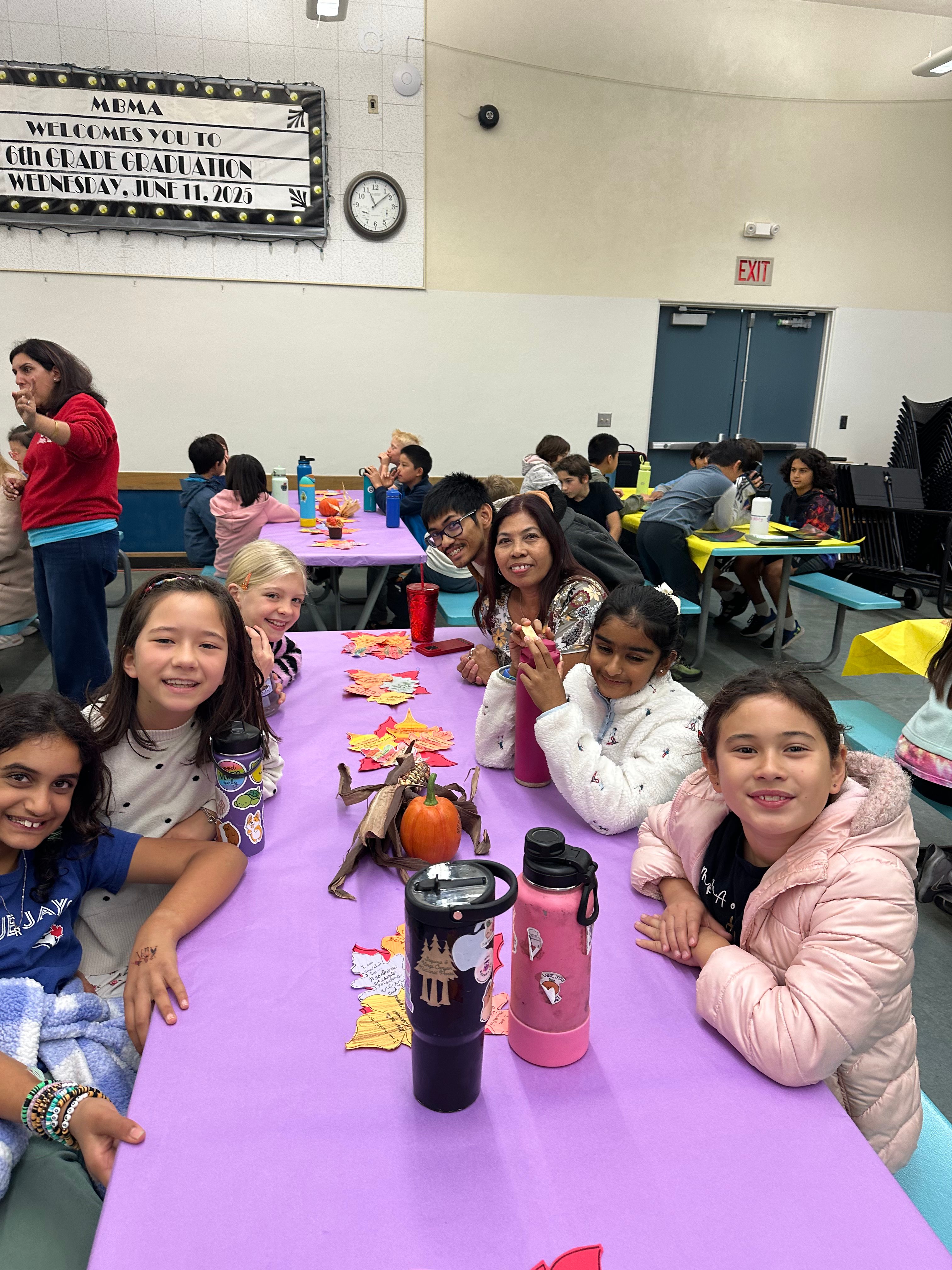 Families at an MBMA 6th Grade Graduation gathering